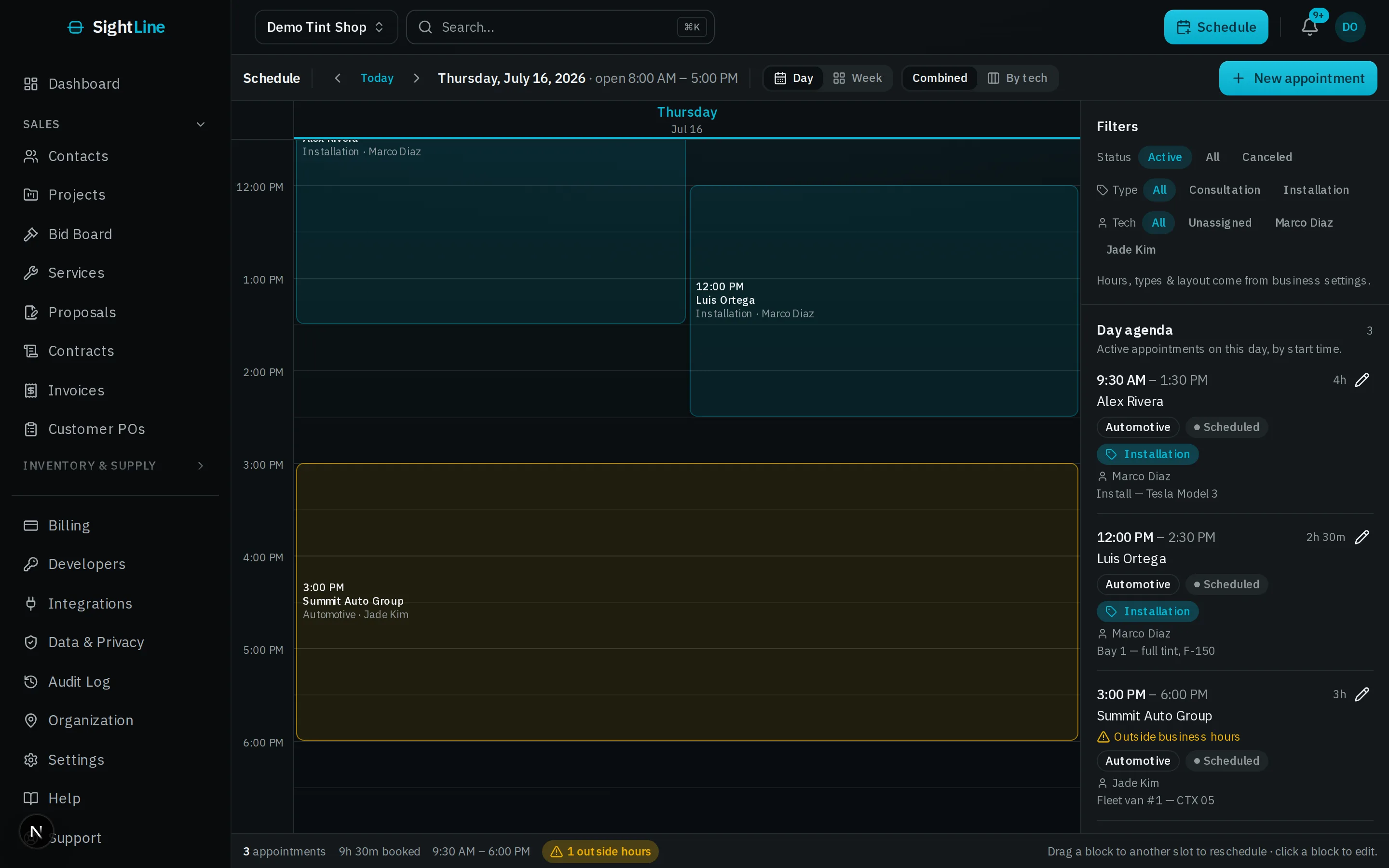 SightLine: Scheduling across field and office teams.